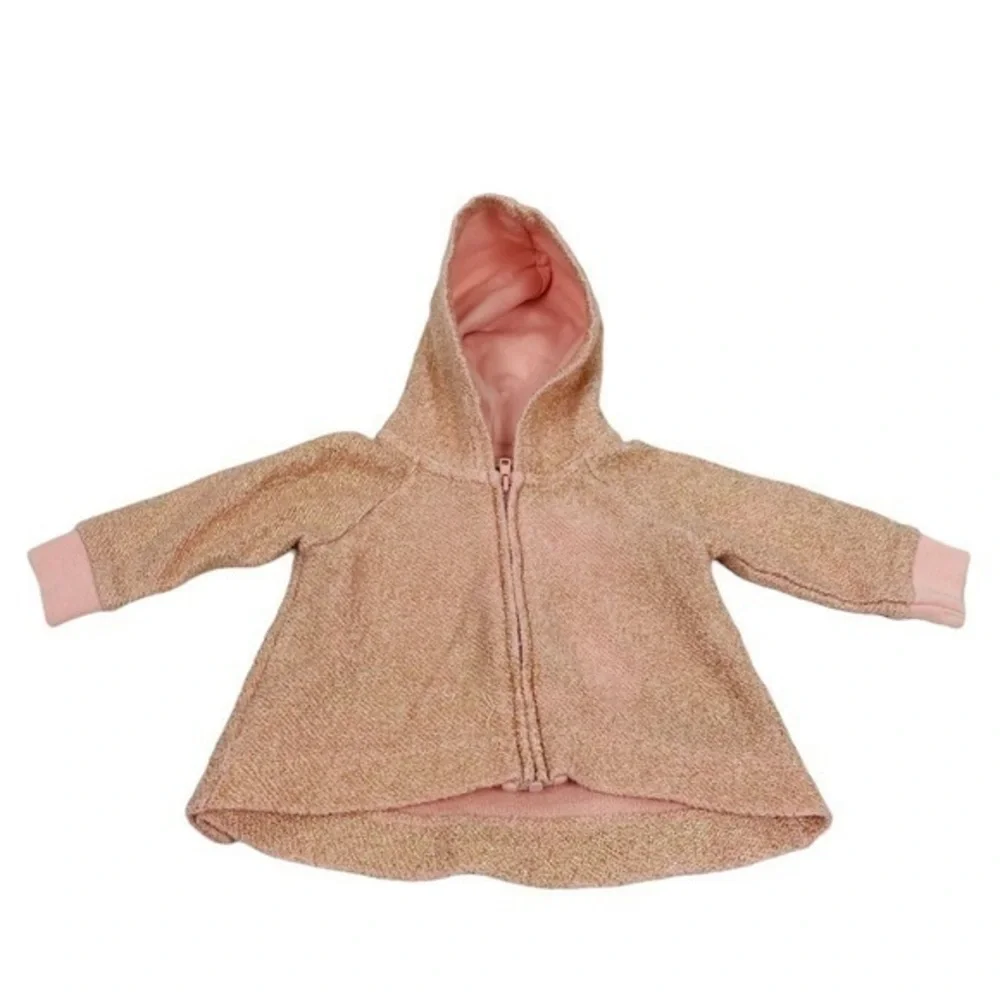 Cat & Jack Jacket / Hoodie | Baby 0-3 | Pink Metallic Gold